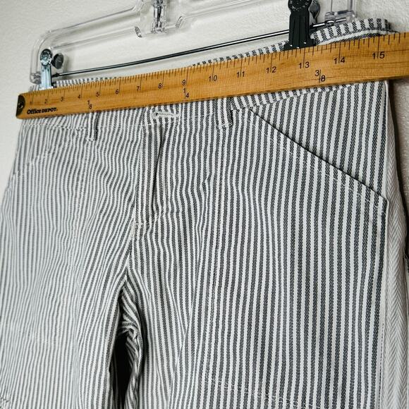 Sanctuary White & Gray Striped Cropped Utility Trouser Pant Cinched Ankle 27 - Picture 13 of 15